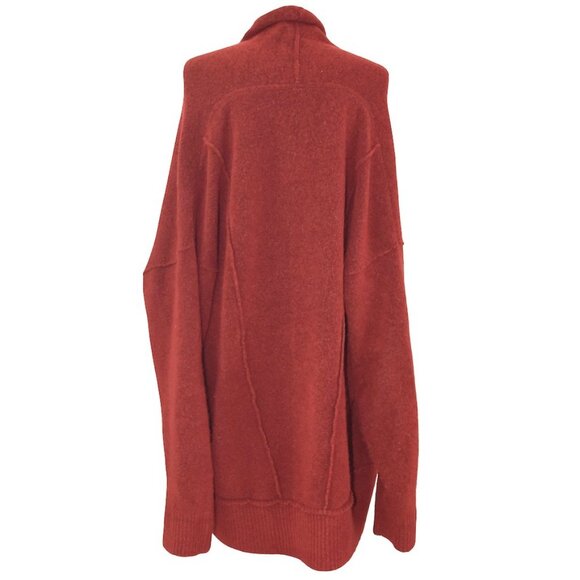 Free People Rust Cardigan M Oversized Boho Slouchy Indie Artsy Cozy Fall Layer - Picture 5 of 10